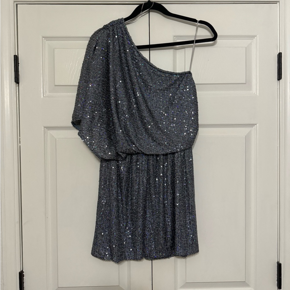 Sequin off the shoulder mini dress